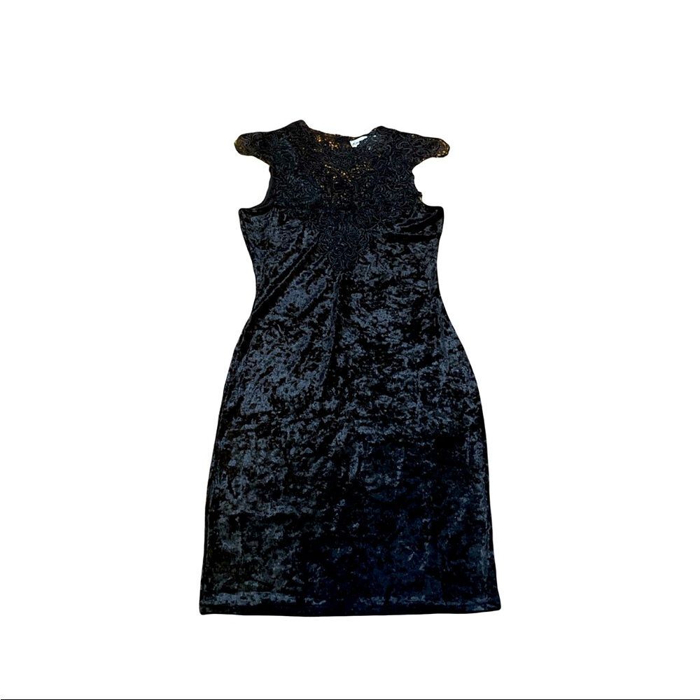 Crushed Black Velvet & Lace High Neck Stretch Dark goth coquette Wednesday vibes